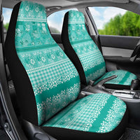 Hawaiian Hibiscus Honu Car Seat Cover Turquoise Mele Kalikimaka Palaka Spirit LT9 - Polynesian Pride