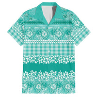 Hawaiian Hibiscus Honu Hawaiian Shirt Turquoise Mele Kalikimaka Palaka Spirit LT9 Turquoise - Polynesian Pride