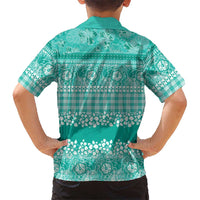 Hawaiian Hibiscus Honu Hawaiian Shirt Turquoise Mele Kalikimaka Palaka Spirit LT9 - Polynesian Pride