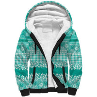 Hawaiian Hibiscus Honu Sherpa Hoodie Turquoise Mele Kalikimaka Palaka Spirit LT9 Unisex Turquoise - Polynesian Pride