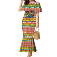 Hawaiian Pineapples Skull Family Matching Mermaid Dress and Hawaiian Shirt Mele Kalikimaka Palaka Quilt Pattern LT9 Yellow - Polynesian Pride