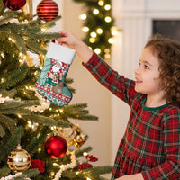 Hawaiian Funny Santa Surf Christmas Stocking Mele Kalikimaka Palaka Quilt Pattern - Polynesian Pride
