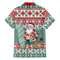 Hawaiian Funny Santa Surf Family Matching Off The Shoulder Long Sleeve Dress and Hawaiian Shirt Mele Kalikimaka Palaka Quilt Pattern LT9 - Polynesian Pride