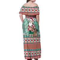 Hawaiian Funny Santa Surf Family Matching Off Shoulder Maxi Dress and Hawaiian Shirt Mele Kalikimaka Palaka Quilt Pattern LT9 - Polynesian Pride