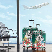 Hawaiian Skull Surfs Luggage Cover Mele Kalikimaka Palaka Quilt Pattern - Polynesian Pride