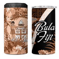 Bula Fiji Vintage Fijian Masi Pattern 4 in 1 Can Cooler Tumbler Peach Fuzz Unique LT9 One Size: 16 oz Peach Fuzz - Polynesian Pride
