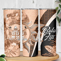 Bula Fiji Vintage Fijian Masi Pattern Skinny Tumbler Peach Fuzz Unique LT9 - Polynesian Pride
