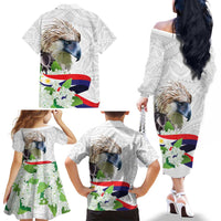Philippines Eagle and Sampaguita Flowers Family Matching Off The Shoulder Long Sleeve Dress and Hawaiian Shirt Polynesian Pattern LT9 - Polynesian Pride