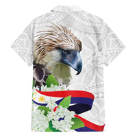 Philippines Eagle and Sampaguita Flowers Family Matching Short Sleeve Bodycon Dress and Hawaiian Shirt Polynesian Pattern LT9 - Polynesian Pride