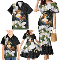 Philippines Eagle with Coat Of Arm Family Matching Mermaid Dress and Hawaiian Shirt Simple Sampaguita Jasmine LT9 - Polynesian Pride