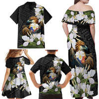 Philippines Eagle with Coat Of Arm Family Matching Off Shoulder Maxi Dress and Hawaiian Shirt Simple Sampaguita Jasmine LT9 - Polynesian Pride