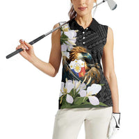 Philippines Eagle with Coat Of Arm Women Sleeveless Polo Shirt Simple Sampaguita Jasmine