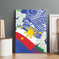 Philippines Flag Canvas Wall Art Sampaguita Jasmine with Polynesian Tribal LT9 - Polynesian Pride
