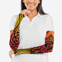 New Zealand Rangatira Custom Arm Sleeves Red and Gold Niho Taniwha Maori Tribal LT9 - Polynesian Pride