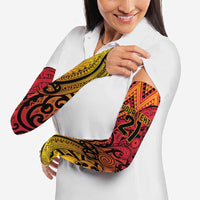 New Zealand Rangatira Custom Arm Sleeves Red and Gold Niho Taniwha Maori Tribal LT9 - Polynesian Pride