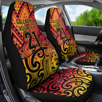 New Zealand Rangatira Custom Car Seat Cover Red and Gold Niho Taniwha Maori Tribal LT9 - Polynesian Pride