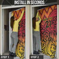 New Zealand Rangatira Custom Door Cover Red and Gold Niho Taniwha Maori Tribal LT9 - Polynesian Pride