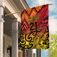 New Zealand Rangatira Custom Garden Flag Red and Gold Niho Taniwha Maori Tribal LT9 House Flag Gold - Polynesian Pride