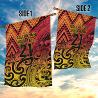 New Zealand Rangatira Custom Garden Flag Red and Gold Niho Taniwha Maori Tribal LT9 - Polynesian Pride