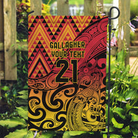 New Zealand Rangatira Custom Garden Flag Red and Gold Niho Taniwha Maori Tribal LT9 Garden Flag Gold - Polynesian Pride