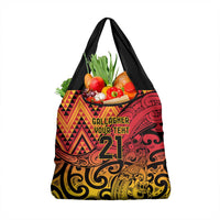 New Zealand Rangatira Custom Grocery Bag Red and Gold Niho Taniwha Maori Tribal LT9 1-pack One Size Gold - Polynesian Pride