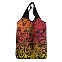 New Zealand Rangatira Custom Grocery Bag Red and Gold Niho Taniwha Maori Tribal LT9 - Polynesian Pride
