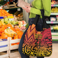 New Zealand Rangatira Custom Grocery Bag Red and Gold Niho Taniwha Maori Tribal LT9 - Polynesian Pride