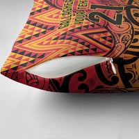 New Zealand Rangatira Custom Pillow Cover Red and Gold Niho Taniwha Maori Tribal LT9 - Polynesian Pride