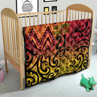 New Zealand Rangatira Custom Quilt Red and Gold Niho Taniwha Maori Tribal LT9 - Polynesian Pride