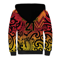 New Zealand Rangatira Custom Sherpa Hoodie Red and Gold Niho Taniwha Maori Tribal LT9 - Polynesian Pride