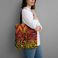 New Zealand Rangatira Custom Tote Bag Red and Gold Niho Taniwha Maori Tribal LT9 - Polynesian Pride
