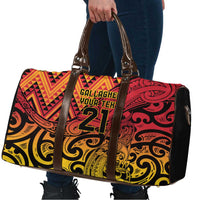 New Zealand Rangatira Custom Travel Bag Red and Gold Niho Taniwha Maori Tribal LT9 - Polynesian Pride