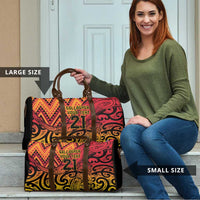 New Zealand Rangatira Custom Travel Bag Red and Gold Niho Taniwha Maori Tribal LT9 - Polynesian Pride