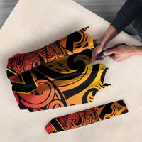 New Zealand Rangatira Custom Umbrella Red and Gold Niho Taniwha Maori Tribal LT9 - Polynesian Pride