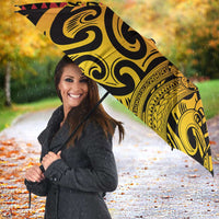 New Zealand Rangatira Custom Umbrella Red and Gold Niho Taniwha Maori Tribal LT9 - Polynesian Pride