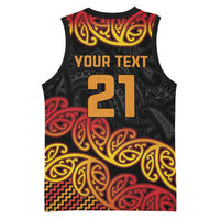 New Zealand Rugby Pacific Custom Basketball Jersey Rangatira Maori Kowhaiwhai Pattern - Polynesian Pride