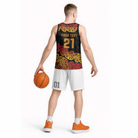New Zealand Rugby Pacific Custom Basketball Jersey Rangatira Maori Kowhaiwhai Pattern - Polynesian Pride