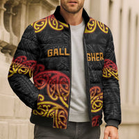 New Zealand Rugby Pacific Custom Bomber Puffer Jacket Rangatira Maori Kowhaiwhai Pattern - Polynesian Pride