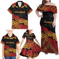 New Zealand Rugby Pacific Custom Family Matching Off Shoulder Maxi Dress and Hawaiian Shirt Rangatira Maori Kowhaiwhai Pattern LT9 - Polynesian Pride