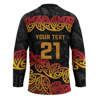 New Zealand Rugby Pacific Custom Hockey Jersey Rangatira Maori Kowhaiwhai Pattern - Polynesian Pride