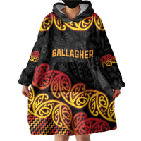 New Zealand Rugby Pacific Custom Wearable Blanket Hoodie Rangatira Maori Kowhaiwhai Pattern LT9 - Polynesian Pride