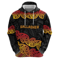 New Zealand Rugby Pacific Custom Zip Hoodie Rangatira Maori Kowhaiwhai Pattern