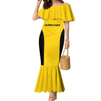 New Zealand Rugby Pacific Custom Family Matching Mermaid Dress and Hawaiian Shirt Hau Awhiowhio Maori Tribal Tattoo LT9 Mom's Dress Gold - Polynesian Pride