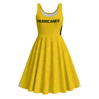 New Zealand Rugby Pacific Custom Midi Dress Hau Awhiowhio Maori Tribal Tattoo LT9 Gold - Polynesian Pride