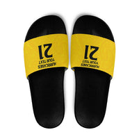 New Zealand Rugby Pacific Custom Slide Sandals Hau Awhiowhio Maori Tribal Tattoo LT9 Gold - Polynesian Pride