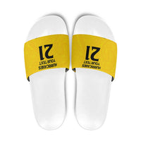 New Zealand Rugby Pacific Custom Slide Sandals Hau Awhiowhio Maori Tribal Tattoo LT9 Gold - Polynesian Pride