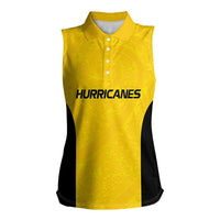 New Zealand Rugby Pacific Custom Women Sleeveless Polo Shirt Hau Awhiowhio Maori Tribal Tattoo LT9 Female Gold - Polynesian Pride