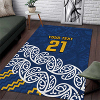 New Zealand Rugby Pacific Custom Area Rug Kahupeka Maori Kowhaiwhai Pattern