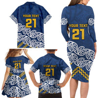 New Zealand Rugby Pacific Custom Family Matching Long Sleeve Bodycon Dress and Hawaiian Shirt Kahupeka Maori Kowhaiwhai Pattern LT9 - Polynesian Pride