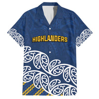 New Zealand Rugby Pacific Custom Family Matching Off The Shoulder Long Sleeve Dress and Hawaiian Shirt Kahupeka Maori Kowhaiwhai Pattern LT9 Dad's Shirt - Short Sleeve Blue - Polynesian Pride